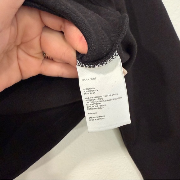 Oak + Fort Black Long Sleeve Bustier Crop Top S - Picture 4 of 5